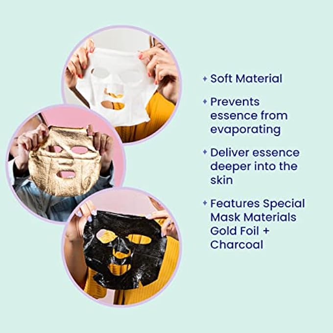 FACETORY BEST OF SEVEN FACIAL MASKS COLLECTION - HYDRATE, RADIANCE BOOST, SOOTHE, REVITALIZE, NOURISH, PURIFY SKIN - FOR ALL SKIN TYPES, VARIETY PACK OF 7 SHEET MASKS - Image 3
